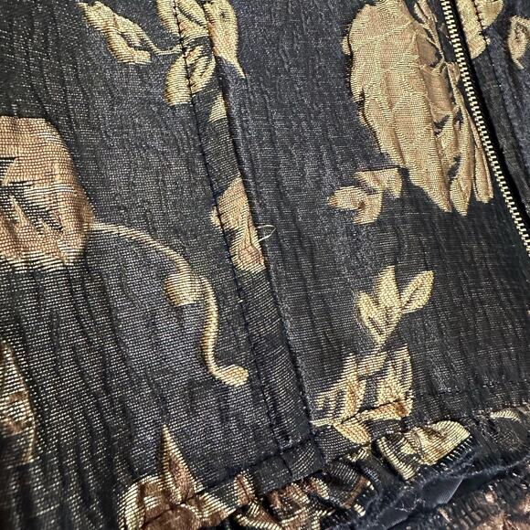 Sofie the Label Black Gold Floral Jacquard Strapless Corset Top Size Medium - Picture 5 of 11